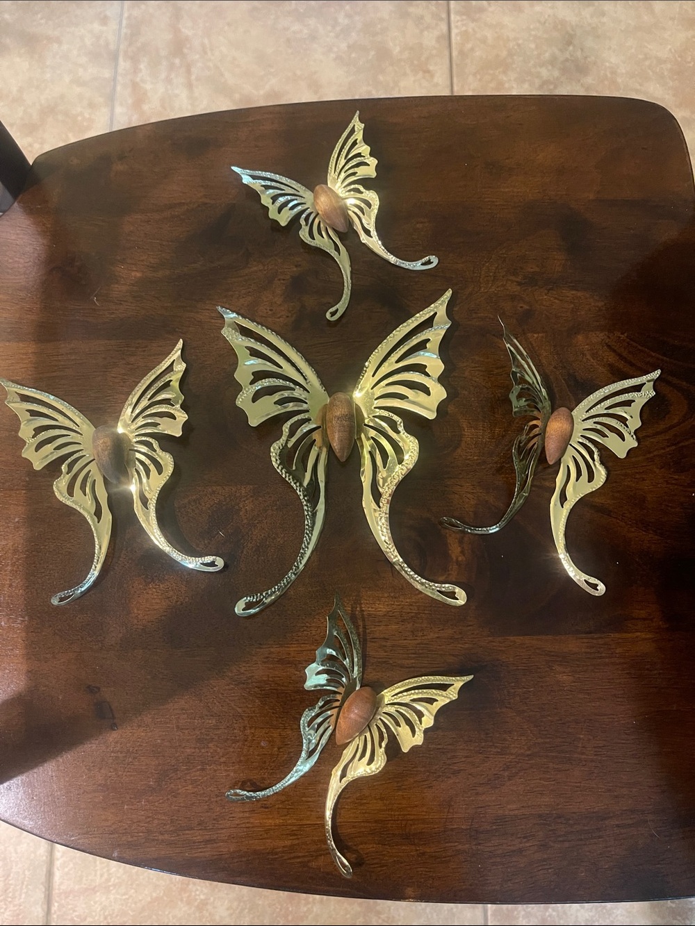 Set of Vintage Homeco Brass Butterfly Wall Decor